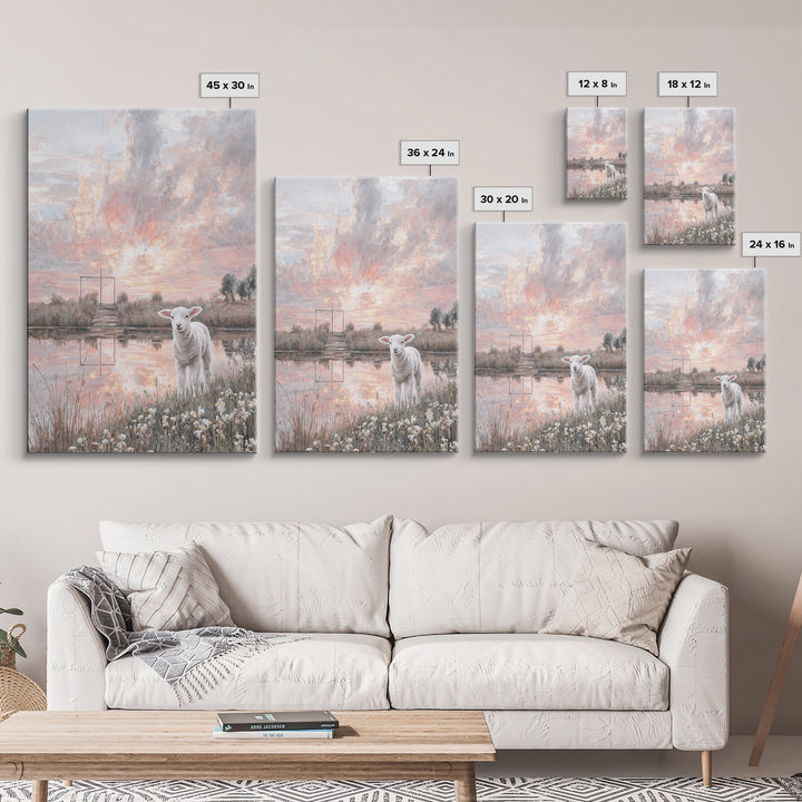 Lamb of Peace | Framed Canvas Print | Christian Wall Art | Christian Art Canvas | Jesus Painting | Christian Christmas Art