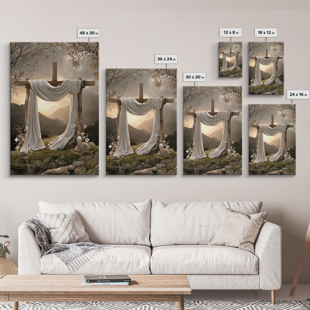 Light of Salvation | Framed Canvas Print | Christian Art Canvas | Christian Wall Art | Christian Painting | Christian Christmas Art