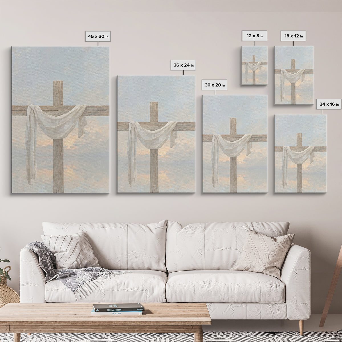 Cross of Renewal, Framed Canvas Print, Christian Wall Art, Christian Art Canvas, Christian Painting, Christian Christmas Art