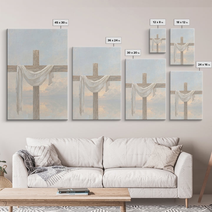 Cross of Renewal, Framed Canvas Print, Christian Wall Art, Christian Art Canvas, Christian Painting, Christian Christmas Art
