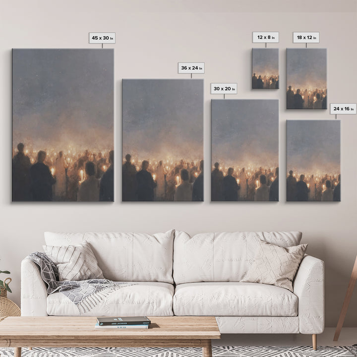 Midnight Vigil – Framed Canvas Print – Christian Wall Art – Christian Art Canvas – Christian Christmas Art – Jesus Painting – Vintage Chris