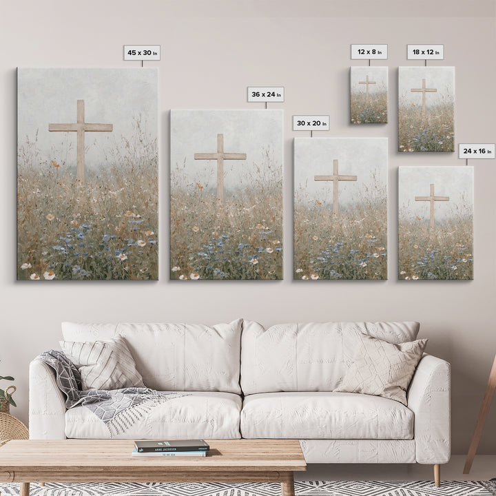 Fields Of Grace, Framed Canvas Print, Christian Art Canvas, Christian Wall Art, Christian Art Print, Christian Decor