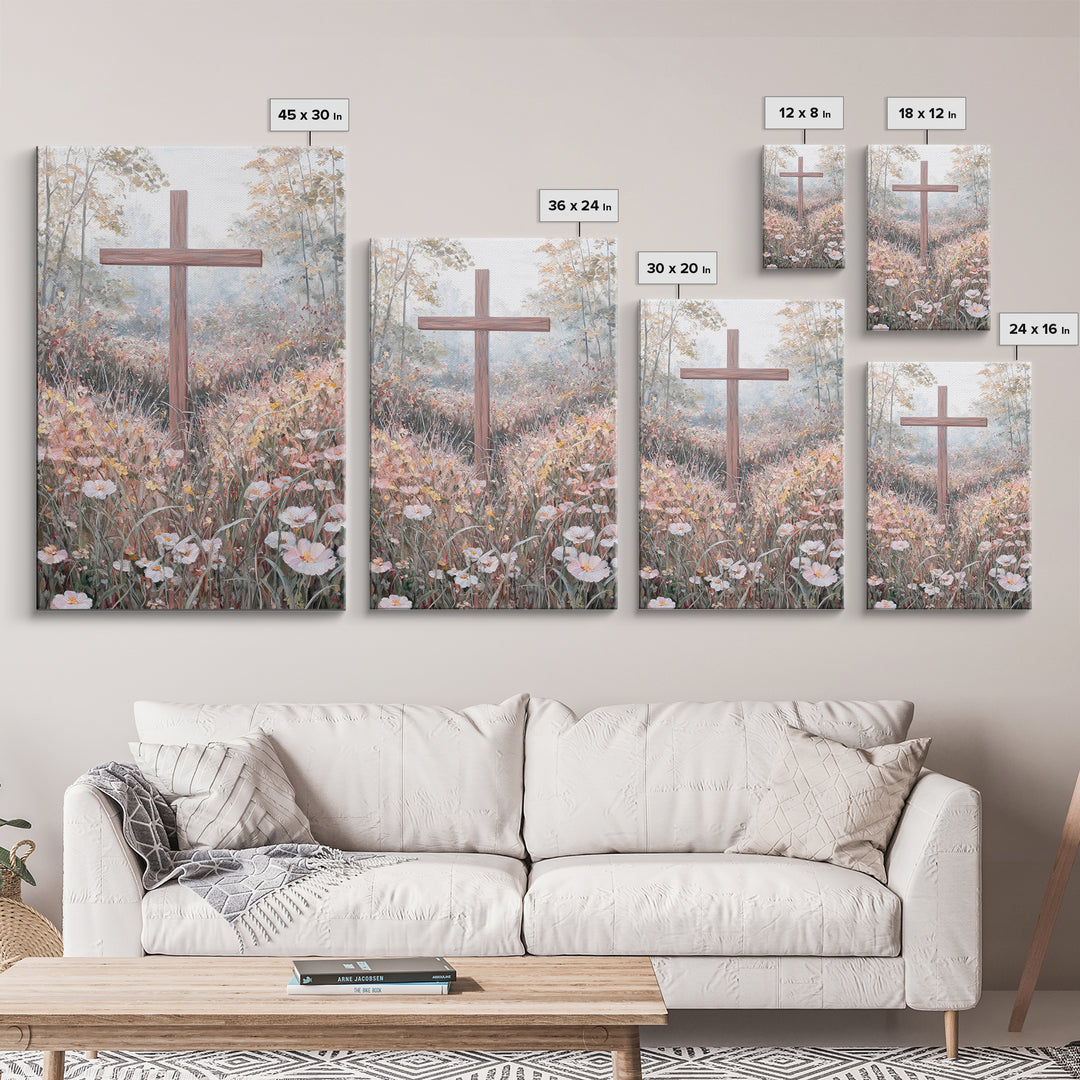 Blooming Redemption – Framed Canvas Print – Christian Art Canvas – Christian Wall Art – Christian Painting – Christian Christmas Art