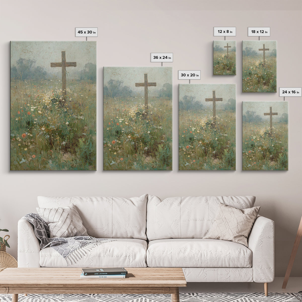 Garden Of Peace, Framed Canvas Print, Christian Wall Art, Christian Art Canvas, Christian Paintings, Christian Christmas Art