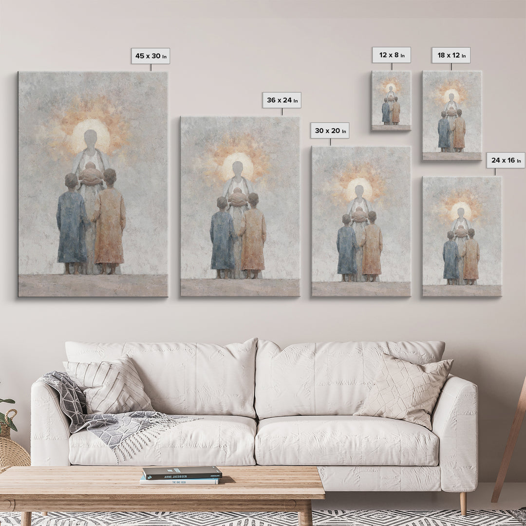 Holy Embrace, Framed Canvas Print, Christian Art Canvas, Christian Wall Art, Christian Art Work, Christian Christmas Art