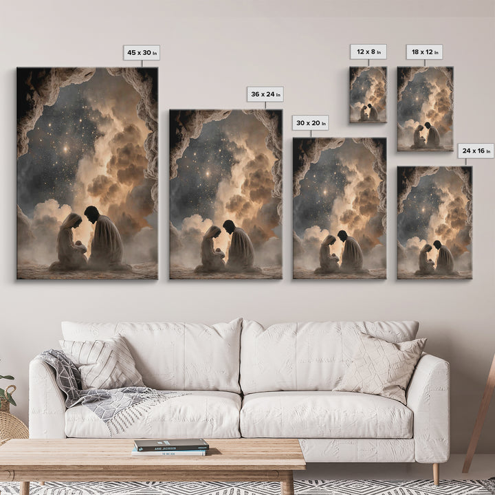 Nativity Night | Framed Canvas Print | Christian Wall Art | Christian Art Canvas | Jesus Christmas Art | Christian Painting