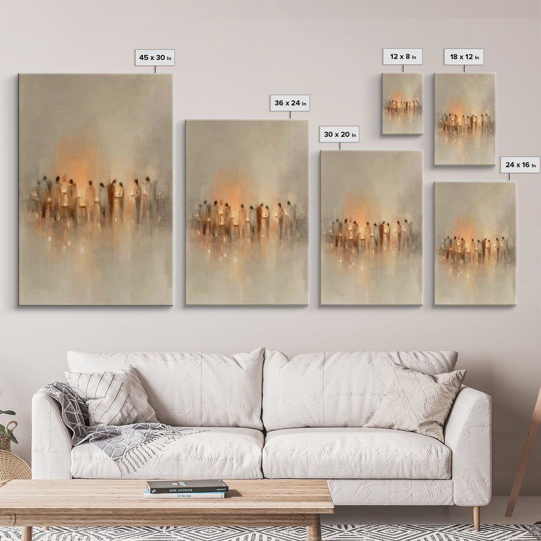 Gentle Candle Circle | Framed Canvas Print | Christian Art | Christian Art Canvas | Minimalist Christian Art | Christian Wall Art | Christm
