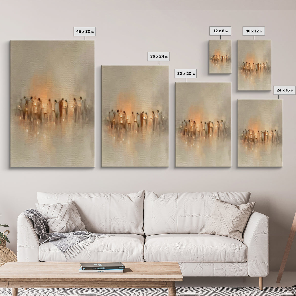 Gentle Candle Circle | Framed Canvas Print | Christian Art | Christian Art Canvas | Minimalist Christian Art | Christian Wall Art | Christm