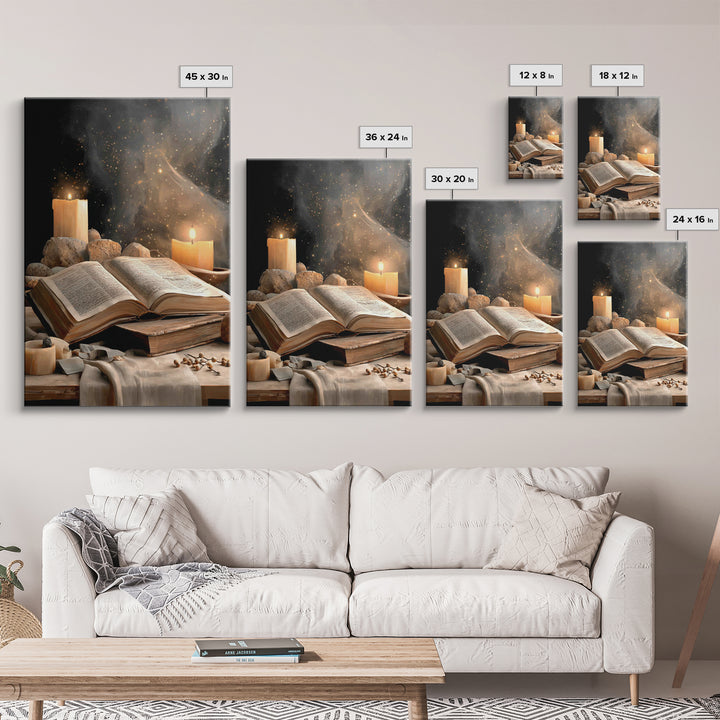 Scripture And Flame - Framed Canvas Print - Christian Wall Art - Jesus Painting - Christian Decor - Christian Art Canvas - Christmas Art