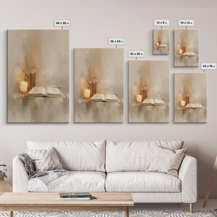 Sacred Reading Light – Framed Canvas Print – Christian Wall Art – Christian Art Canvas – Vintage Christian Art – Christian Painting – Chris