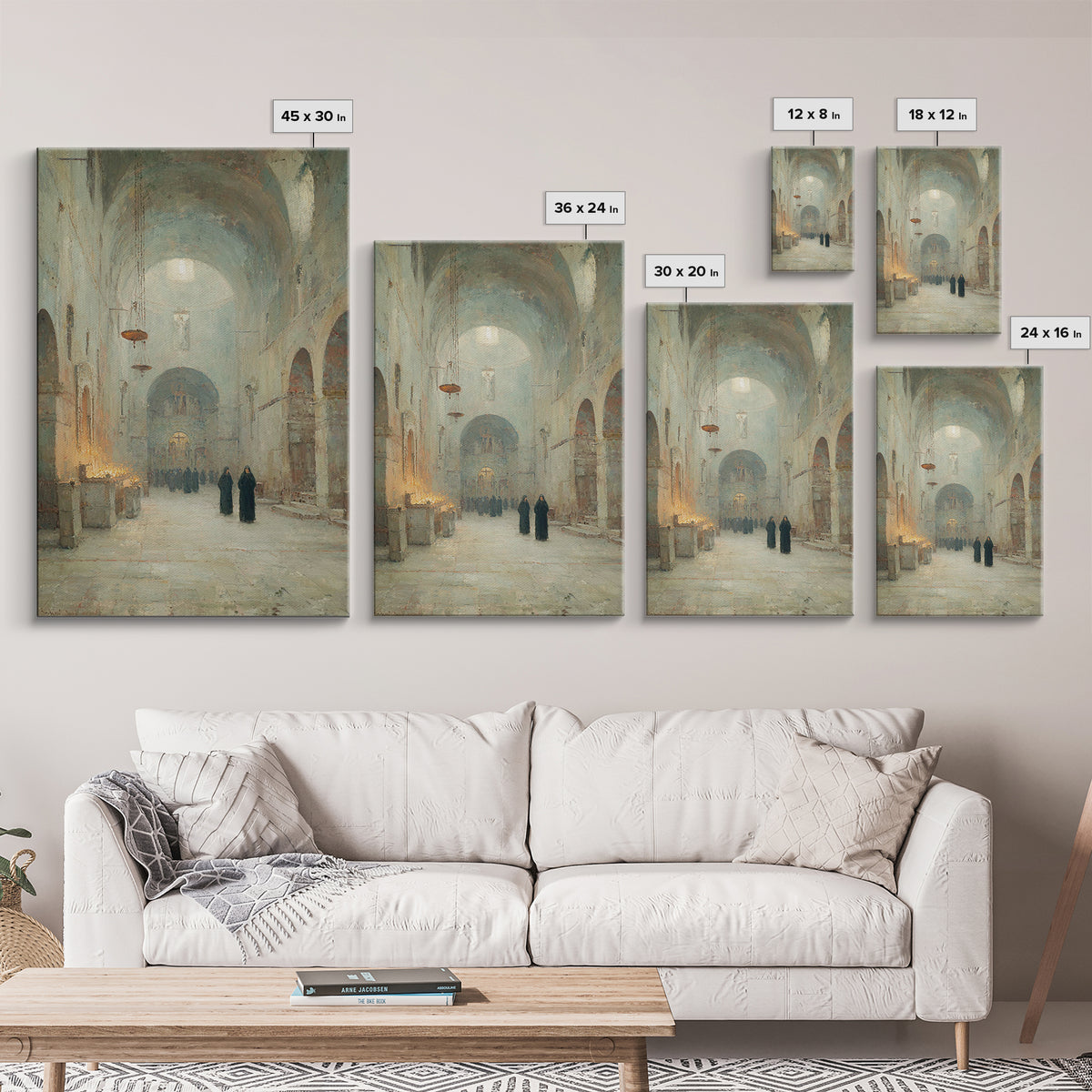Hallowed Sanctuary Stillness – Framed Canvas Print – Christian Wall Art – Christian Art Print – Vintage Christian Art – Christian Art Canva