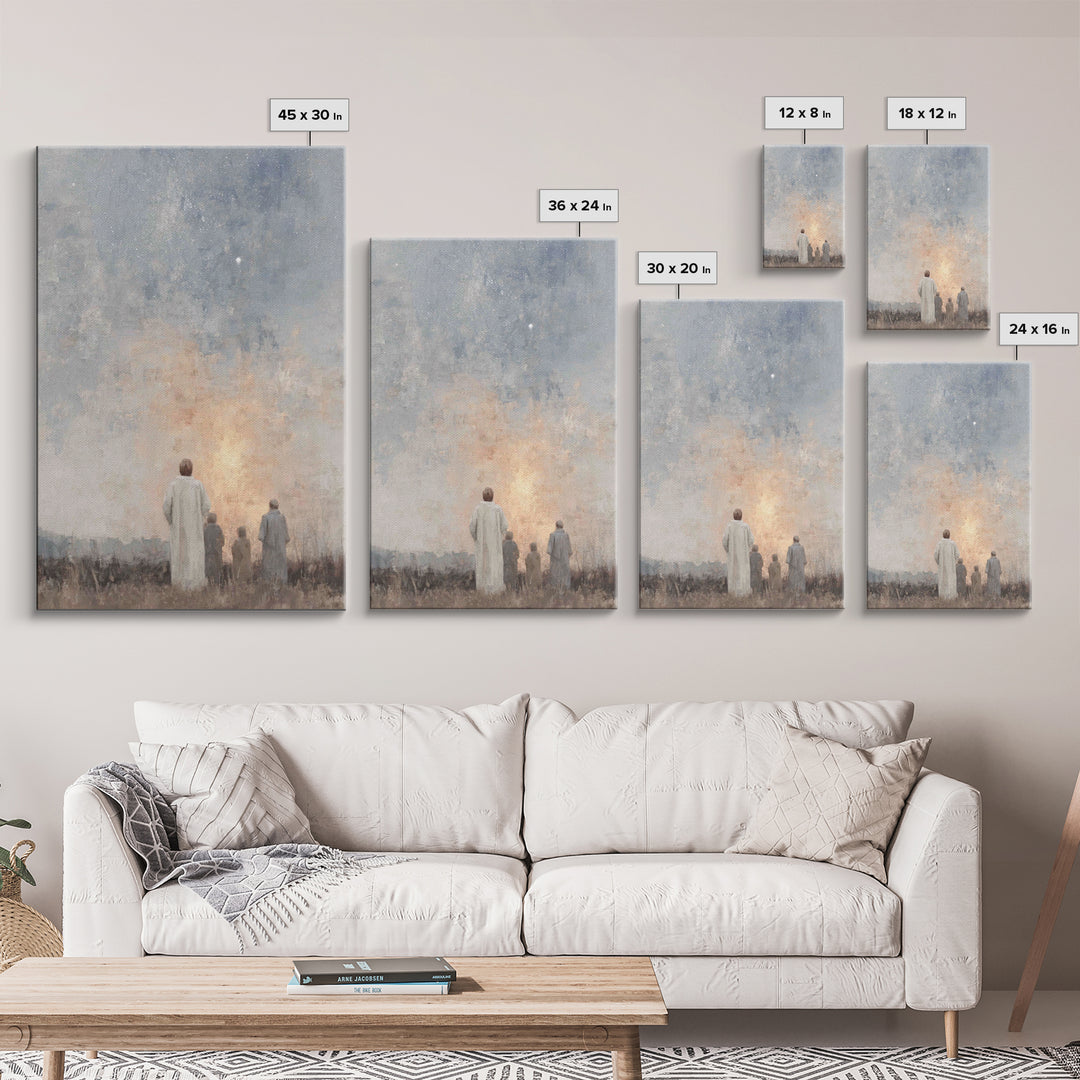Skyward Wonder – Framed Canvas Print – Christmas Art Prints – Christian Wall Art – Christian Art Canvas – Christian Christmas Art – Vintage