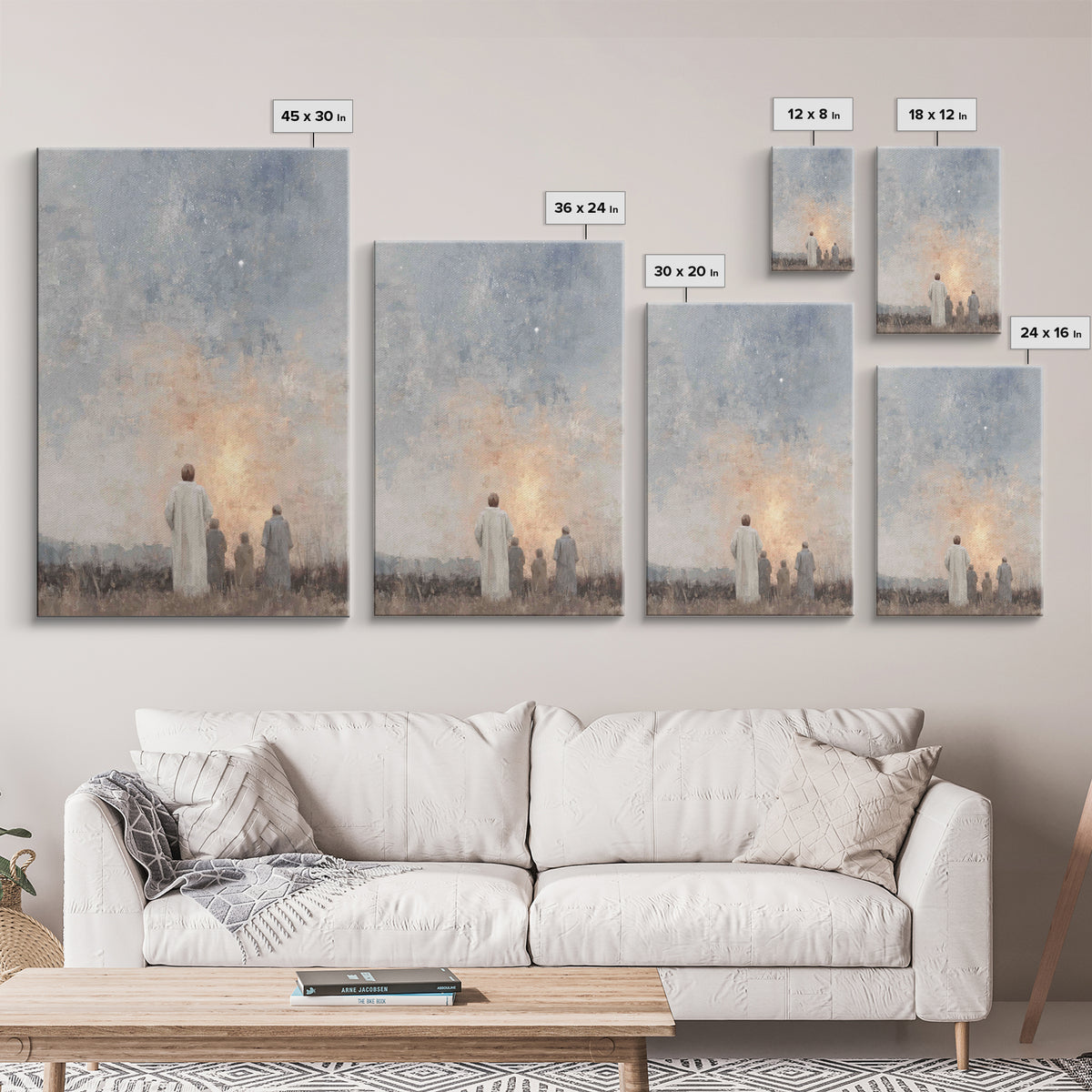 Skyward Wonder – Framed Canvas Print – Christmas Art Prints – Christian Wall Art – Christian Art Canvas – Christian Christmas Art – Vintage