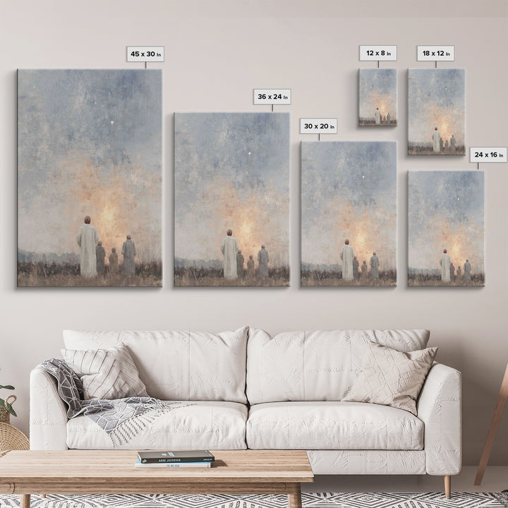 Skyward Wonder – Framed Canvas Print – Christmas Art Prints – Christian Wall Art – Christian Art Canvas – Christian Christmas Art – Vintage