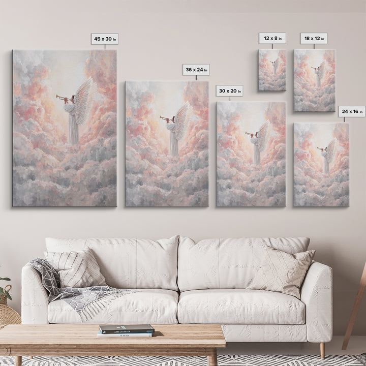 Celestial Trumpet Call – Framed Canvas Print – Christian Art Canvas – Christian Wall Art – Angel Art – Christian Paintings – Christian Chri