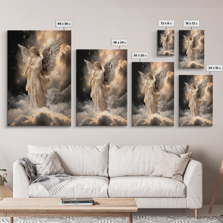 Trumpet Of Glory | Framed Canvas Print | Christian Art Canvas | Christian Wall Art | Modern Christian Art | Christmas Art Work | Christian