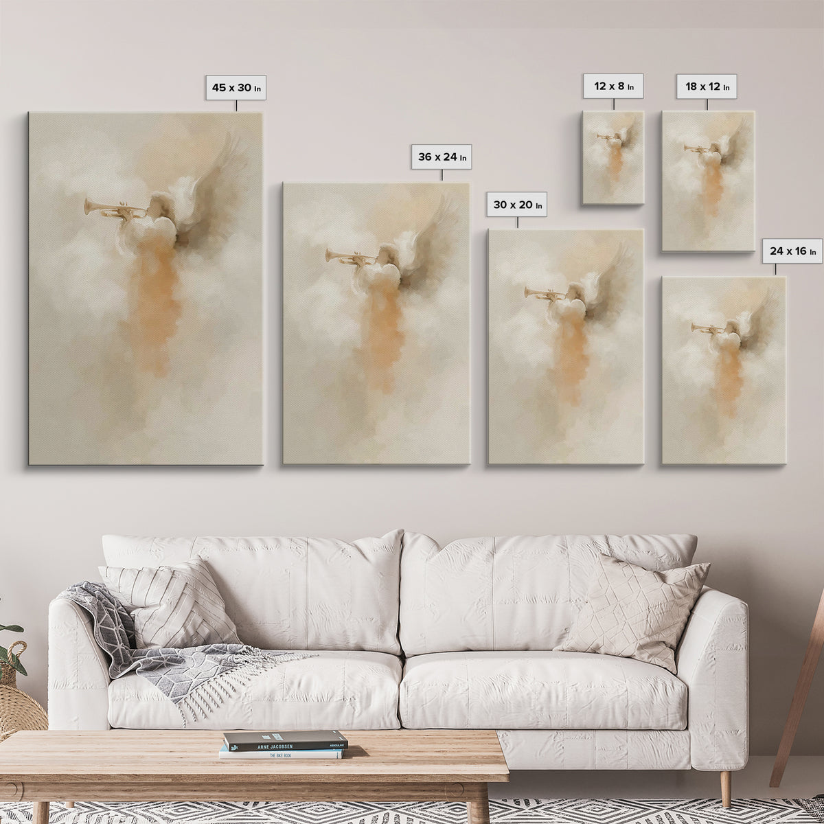 Heavenly Messenger, Framed Canvas Print, Christian Art Prints, Christian Wall Art, Subtle Christian Art, Christian Christmas Art, Christian