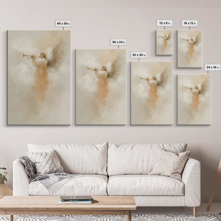 Heavenly Messenger, Framed Canvas Print, Christian Art Prints, Christian Wall Art, Subtle Christian Art, Christian Christmas Art, Christian