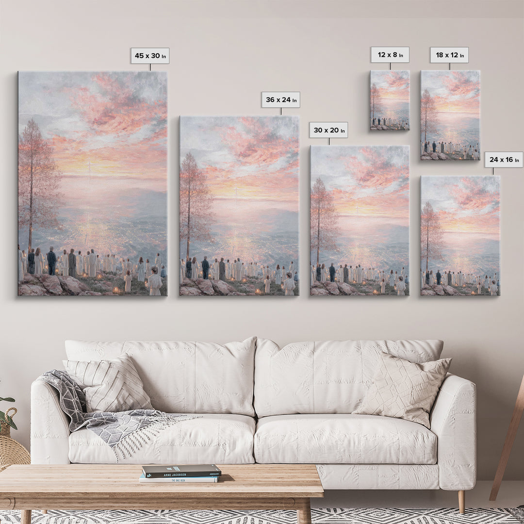 Radiant Horizon | Framed Canvas Print | Christian Christmas Art | Christian Wall Art | Large Christian Art | Modern Christian Painting | Ch