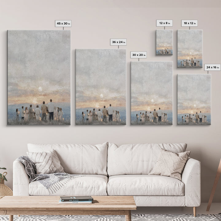 Early Light Gathering, Framed Canvas Print, Christian Wall Art, Christian Art Painting, Minimalist Christian Art, Christmas Art Framed, Chr