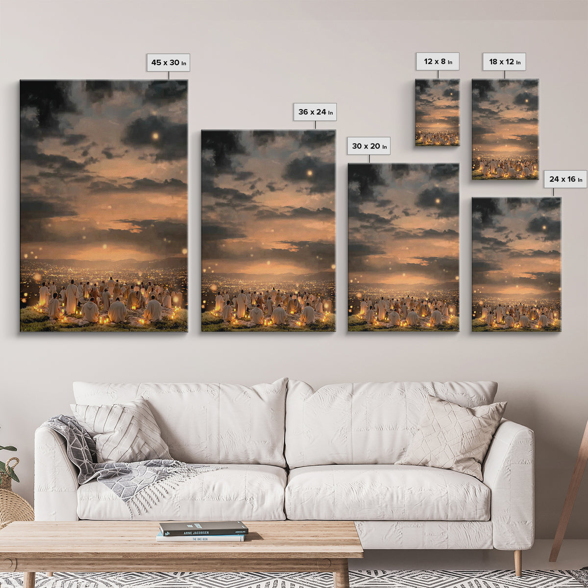 Eternal Night Glow, Framed Canvas Print, Christian Wall Art, Christian Christmas Art, Modern Christian Art, Christmas Art Work, Christian D