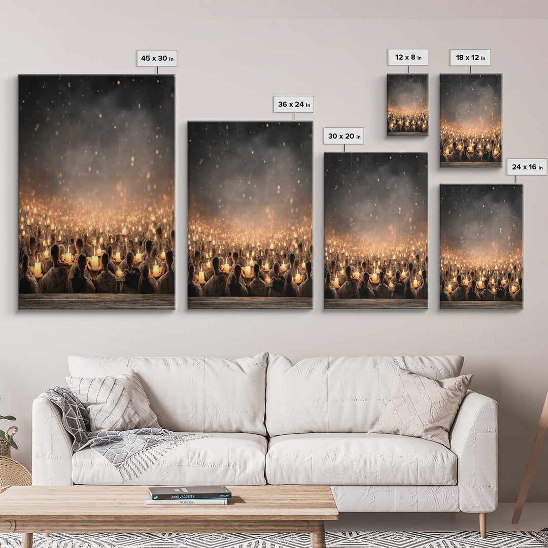 Shared Light Moment, Framed Canvas Print, Christian Art Canvas, Christian Wall Art, Moody Christian Art, Christian Christmas Art, Modern Ch