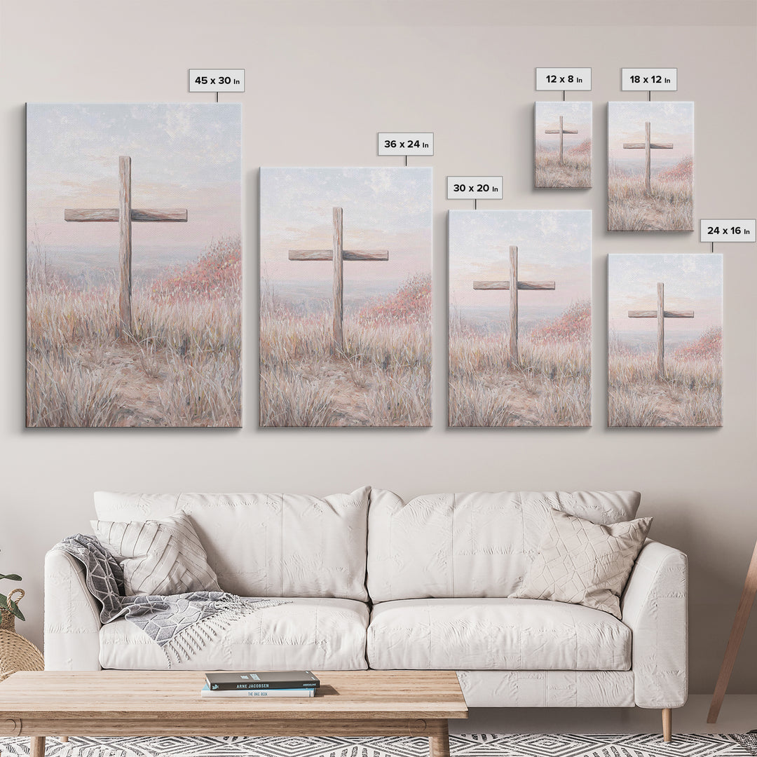 Morning Of Grace, Framed Canvas Print, Christian Wall Art, Christian Art Print, Subtle Christian Art, Modern Christian Painting, Christian