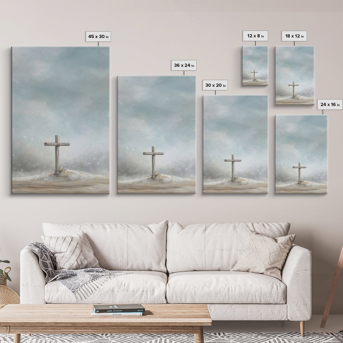 Silent Hill Prayer, Framed Canvas Print, Christian Art Prints, Christian Wall Art, Moody Christian Art, Christian Christmas Art, Christian
