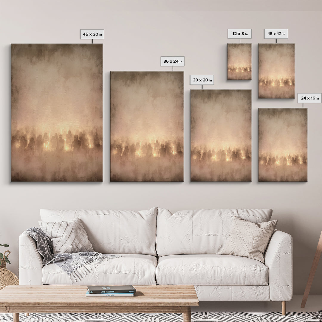 Lanterns Of Hope – Framed Canvas Print – Christian Christmas Art – Christian Art Canvas – Christian Wall Art – Christmas Wall Art – Moody C