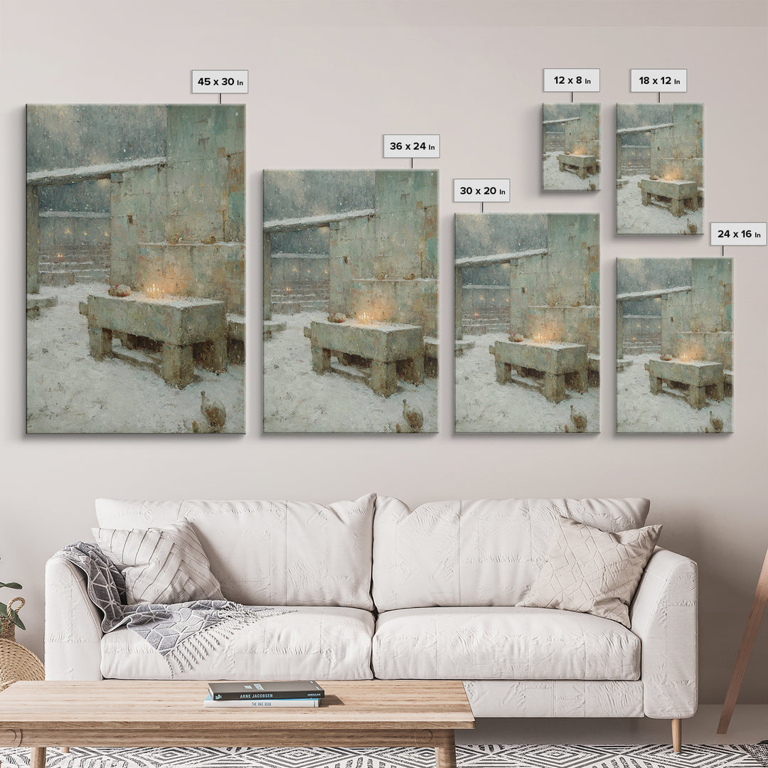 Sacred Mist Figures | Framed Canvas Print | Christian Art Canvas | Christian Wall Art | Abstract Christian Art | Moody Christian Art | Chri
