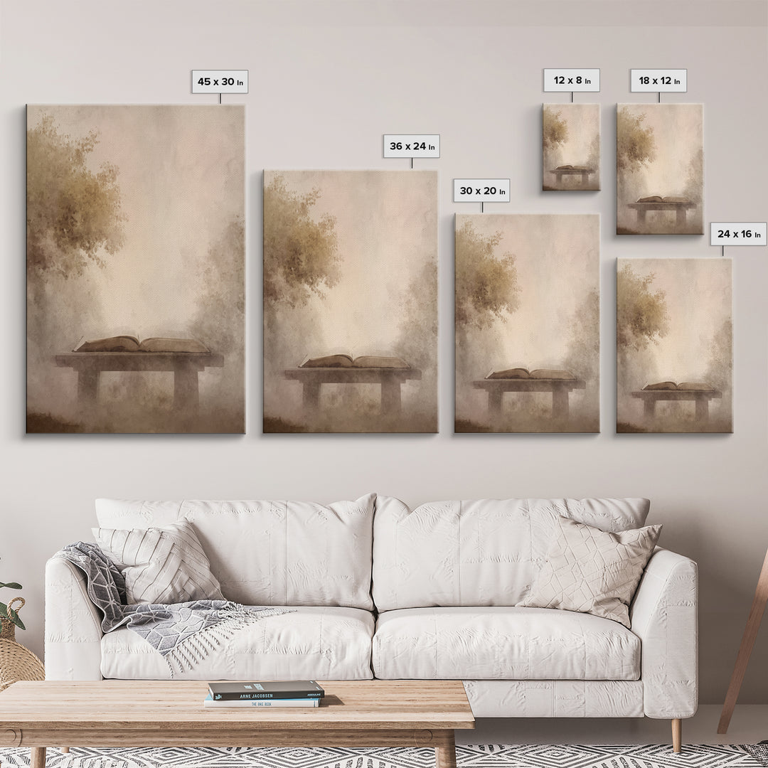Misty Word Refuge | Framed Canvas Print | Christian Wall Art | Christian Art Canvas | Christian Gift | Subtle Christian Art