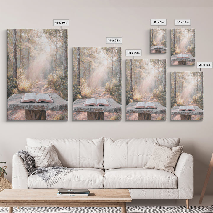 Morning Path Scripture, Framed Canvas Print, Christian Wall Art, Christian Art Canvas, Christian Gift, Minimalist Christian Art