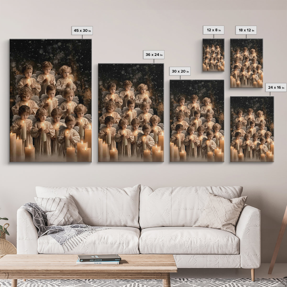 Candlelight Angels | Framed Canvas Print | Christian Wall Art | Christian Art Canvas | Christmas Art | Christian Christmas Art