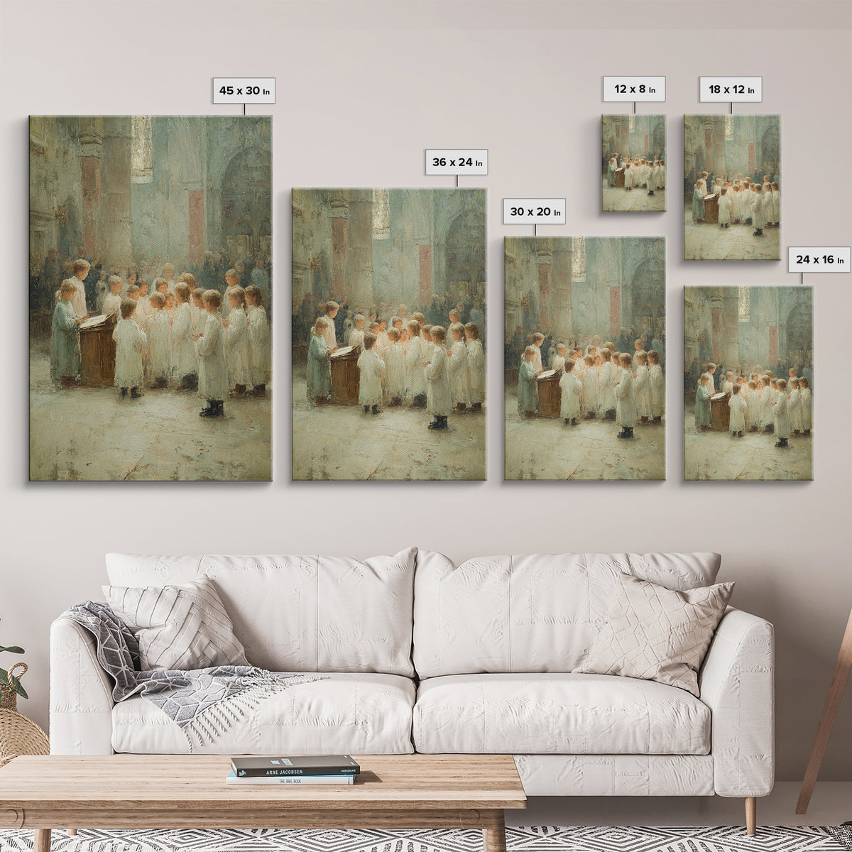 Choir Of Praise, Framed Canvas Print, Christian Wall Art, Christian Art Canvas, Christian Gift, Vintage Christian Art