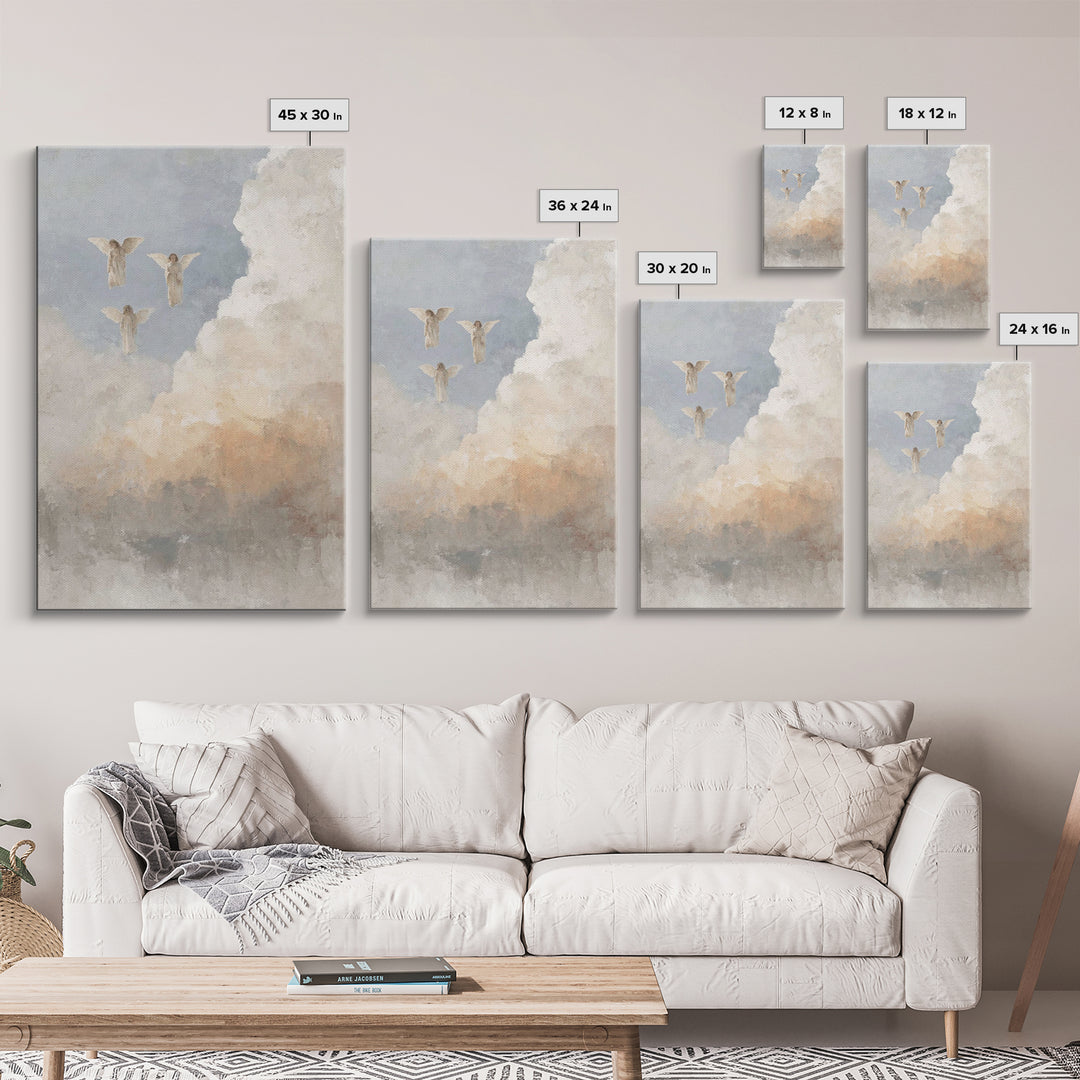 Cloudborne Messengers – Framed Canvas Print – Christian Art Print – Christian Wall Art – Christian Art Canvas – Christian Decor – Christian