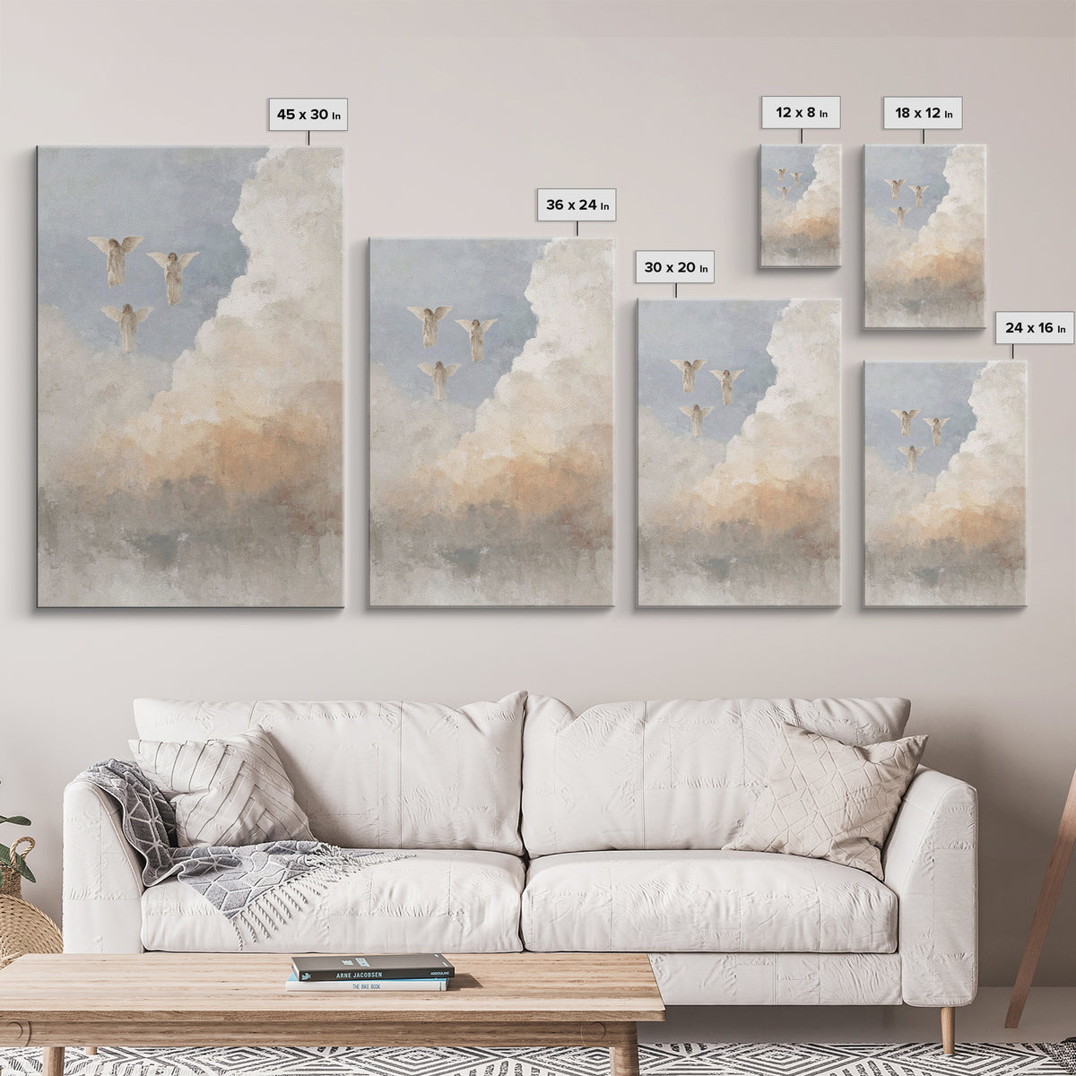 Cloudborne Messengers – Framed Canvas Print – Christian Art Print – Christian Wall Art – Christian Art Canvas – Christian Decor – Christian