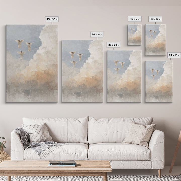 Cloudborne Messengers – Framed Canvas Print – Christian Art Print – Christian Wall Art – Christian Art Canvas – Christian Decor – Christian
