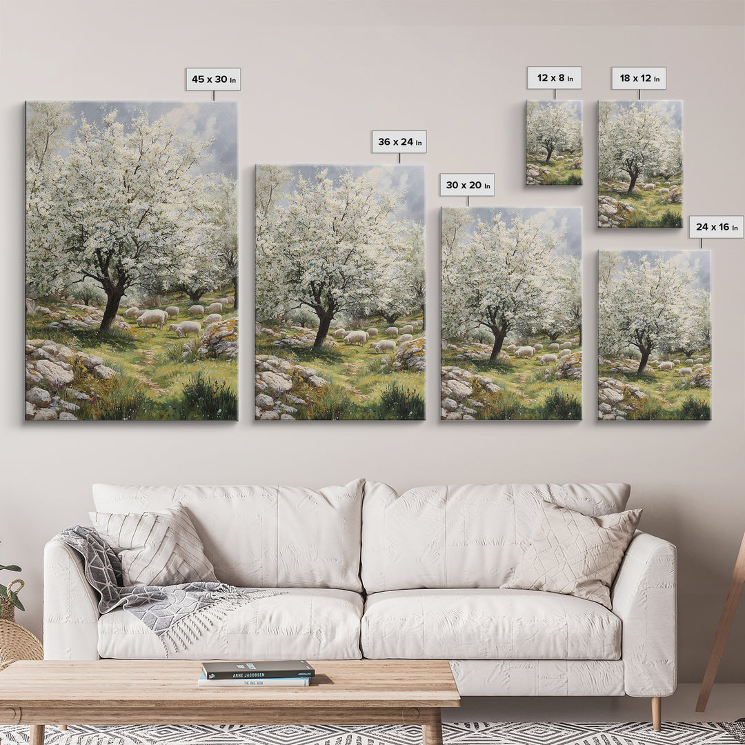 Pastoral Morning Grace, Framed Canvas Print, Christian Art Canvas, Christian Wall Art, Christian Christmas Art, Jesus Painting
