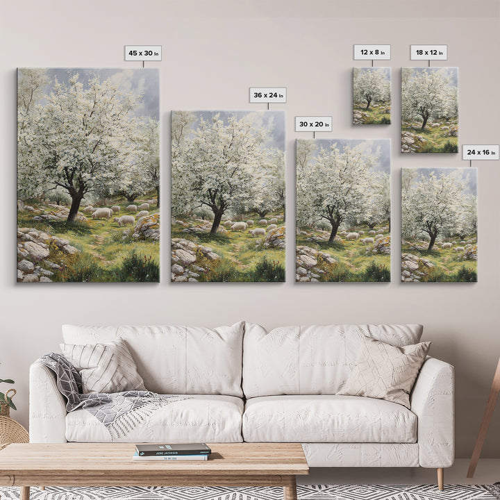 Pastoral Morning Grace, Framed Canvas Print, Christian Art Canvas, Christian Wall Art, Christian Christmas Art, Jesus Painting