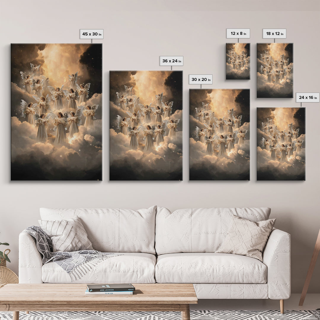 Angelic Chorus – Framed Canvas Print – Christian Art Canvas – Christmas Art – Christian Wall Art – Christian Decorations – Christian Gift
