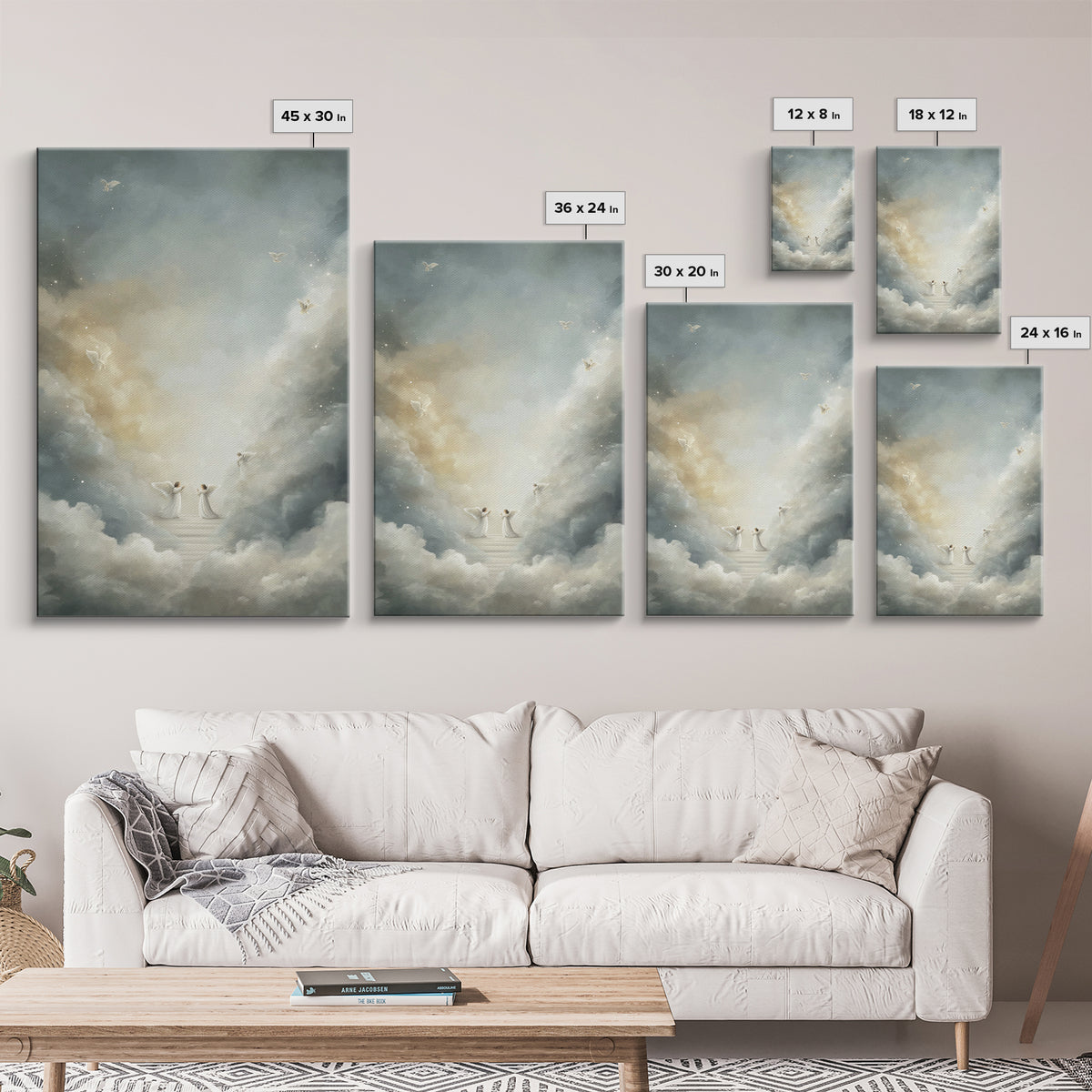 Heavenly Watch – Framed Canvas Print – Christian Art Canvas – Christian Wall Art – Christmas Art – Christian Gift Ideas – Christian Decor