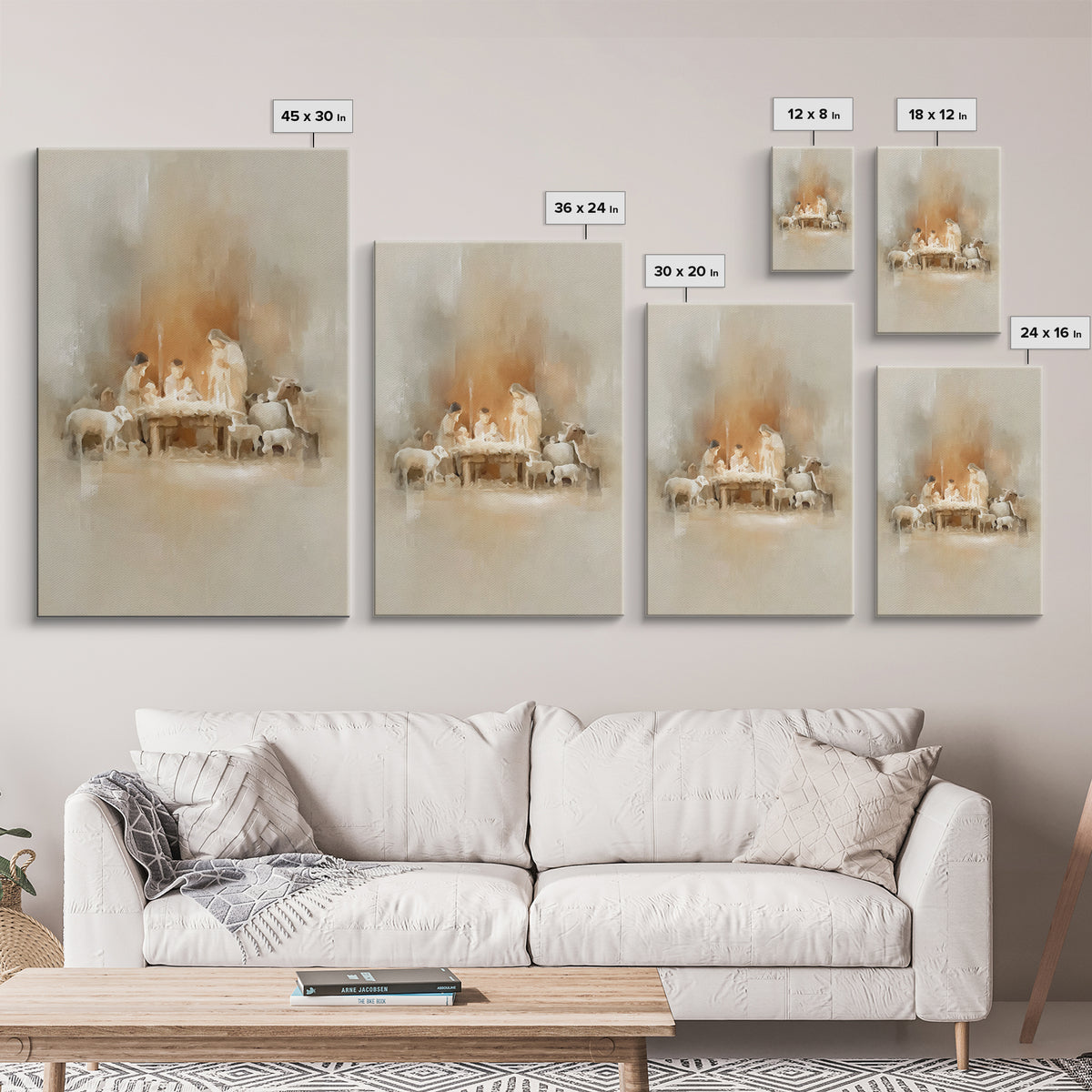 Holy Nativity – Framed Canvas Print – Christian Christmas Art – Christian Wall Art – Christmas Art Prints – Christian Decor – Christian Gif