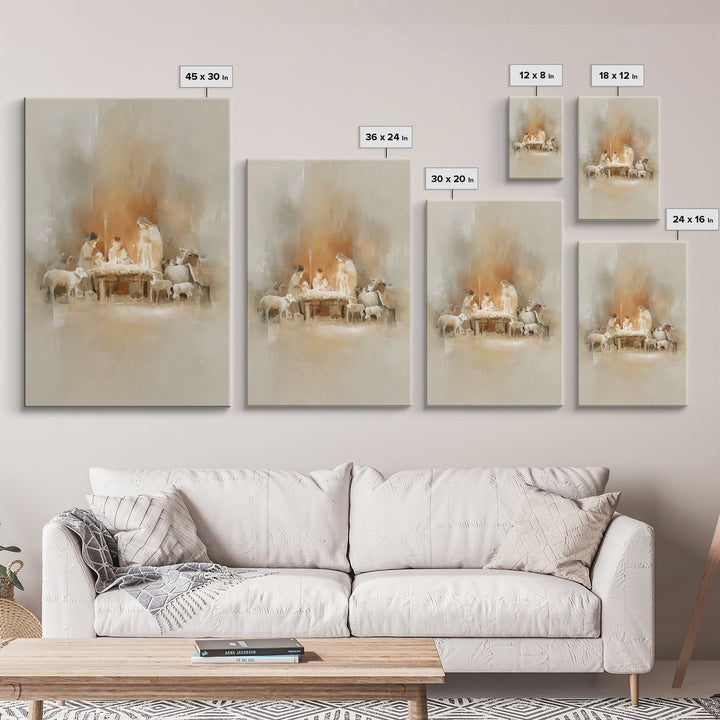 Holy Nativity – Framed Canvas Print – Christian Christmas Art – Christian Wall Art – Christmas Art Prints – Christian Decor – Christian Gif