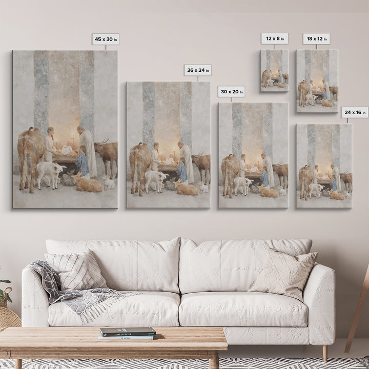 Manger Glory – Framed Canvas Print – Christian Wall Art – Christian Art Canvas – Christmas Wall Art – Christian Christmas Decor – Christian