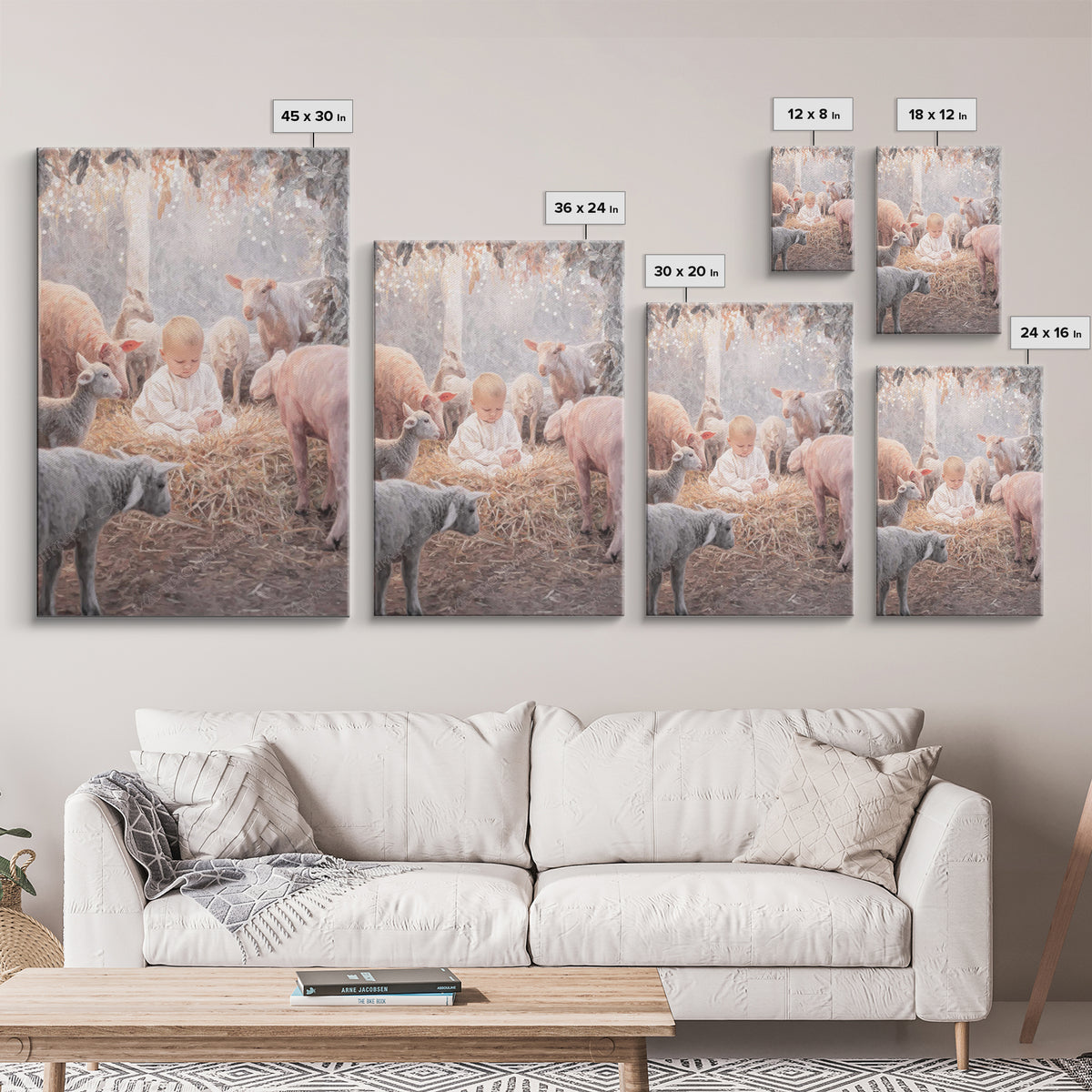 Lamb Of Peace – Framed Canvas Print – Christian Christmas Art – Christian Art Canvas – Christmas Art – Christian Wall Art – Christian Gift