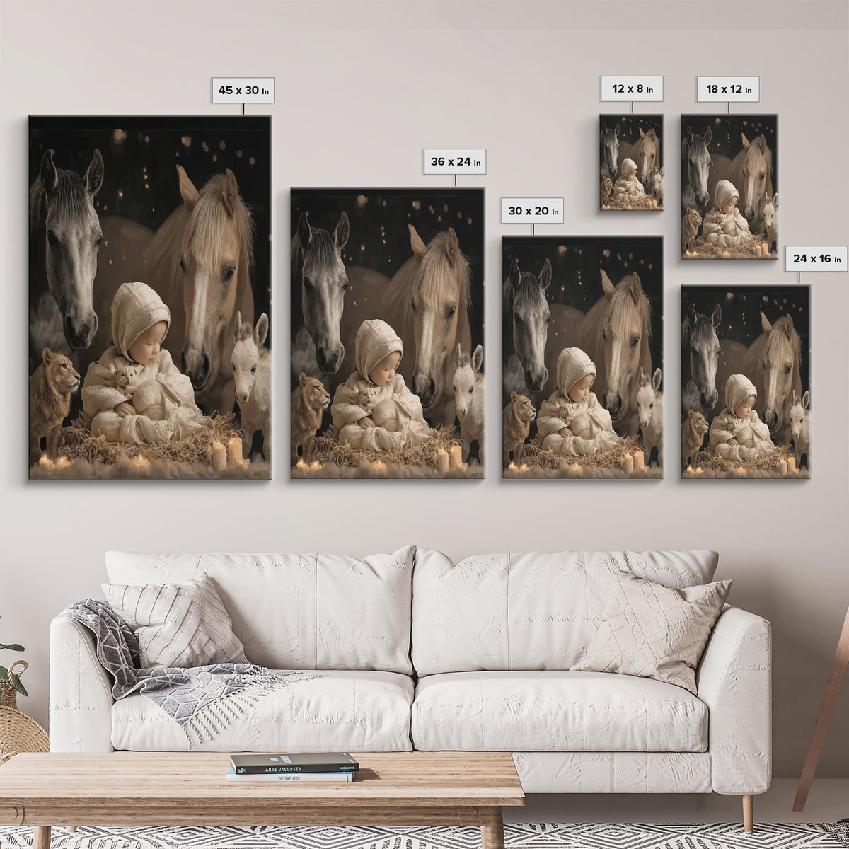Silent Manger Light – Framed Canvas Print – Christian Wall Art – Jesus Painting – Christmas Wall Art – Christian Art Canvas – Christian Chr