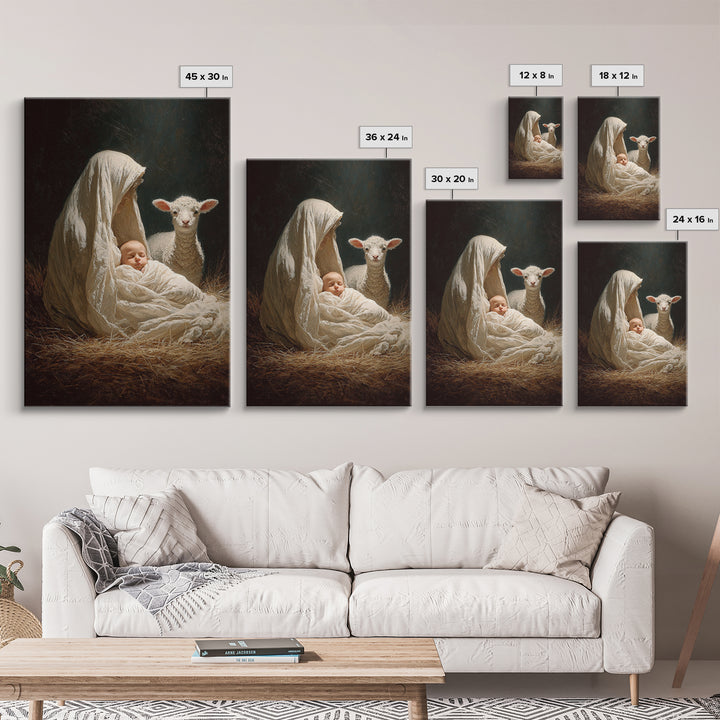 Radiant Child Promise – Framed Canvas Print – Christian Wall Art – Christian Christmas Art – Jesus Painting – Christmas Art Framed – Christ