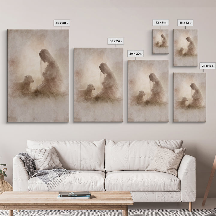 Sacred Night Calm – Framed Canvas Print – Christian Art Canvas – Christian Christmas Art – Jesus Christmas Art – Christian Wall Art – Chris