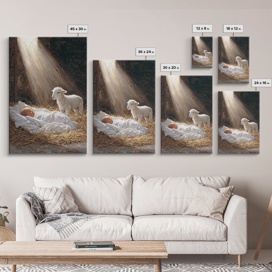 Soft Bethlehem Dawn – Framed Canvas Print – Christian Wall Art – Christmas Canvas Wall Art – Christian Art Canvas – Jesus Painting – Christ