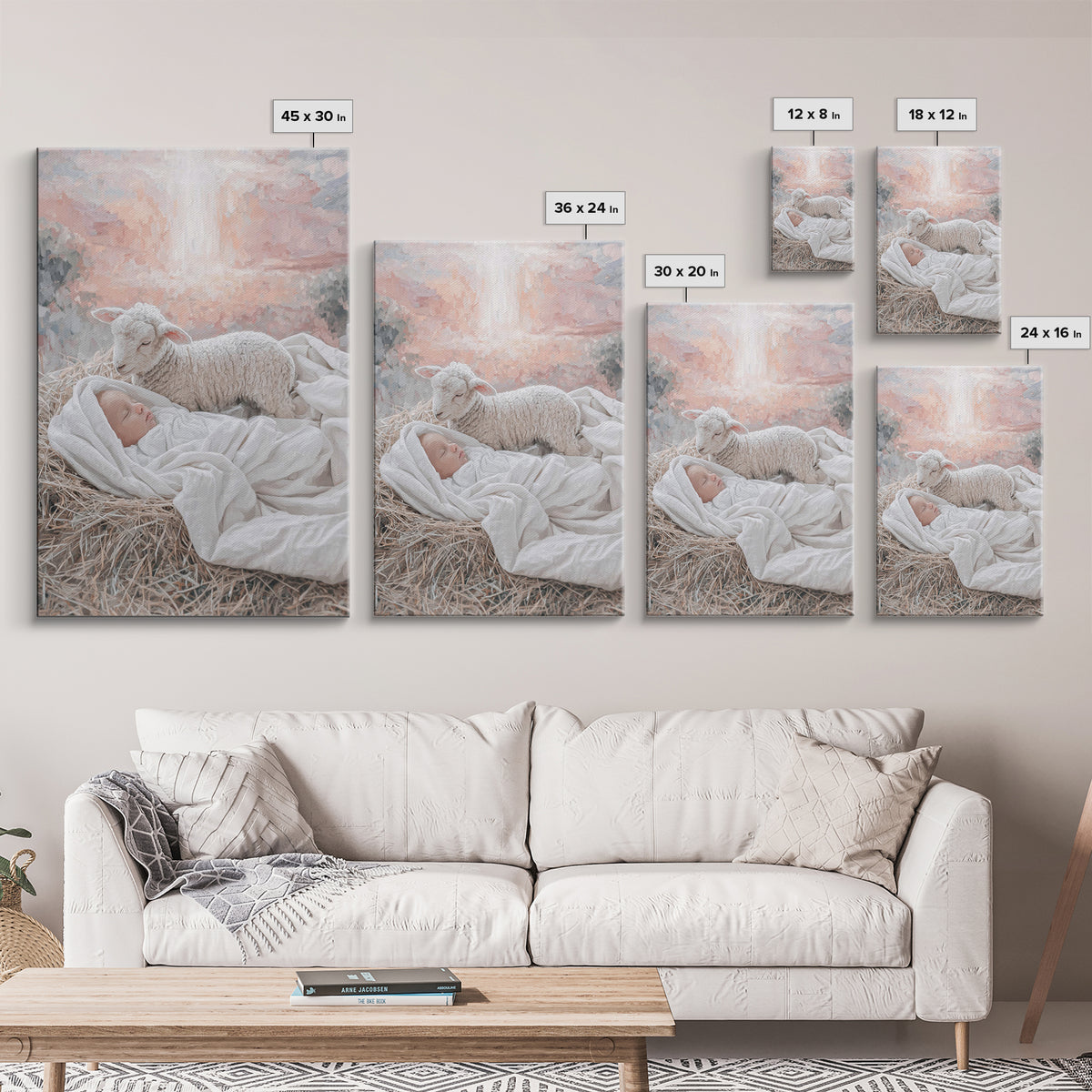 Divine Dawn Rest | Framed Canvas Print | Christian Art Canvas | Jesus Christmas Art | Christian Wall Art | Modern Christian Art | Christmas